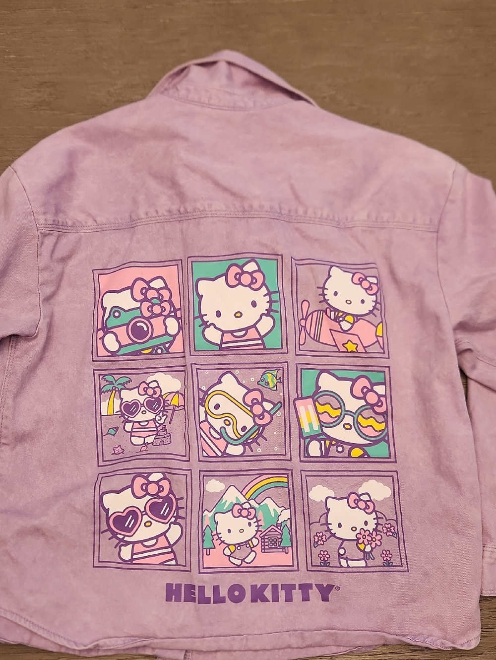 Hello Kitty Pastel Graphic Panel Shirt - Lavender & Multicolor